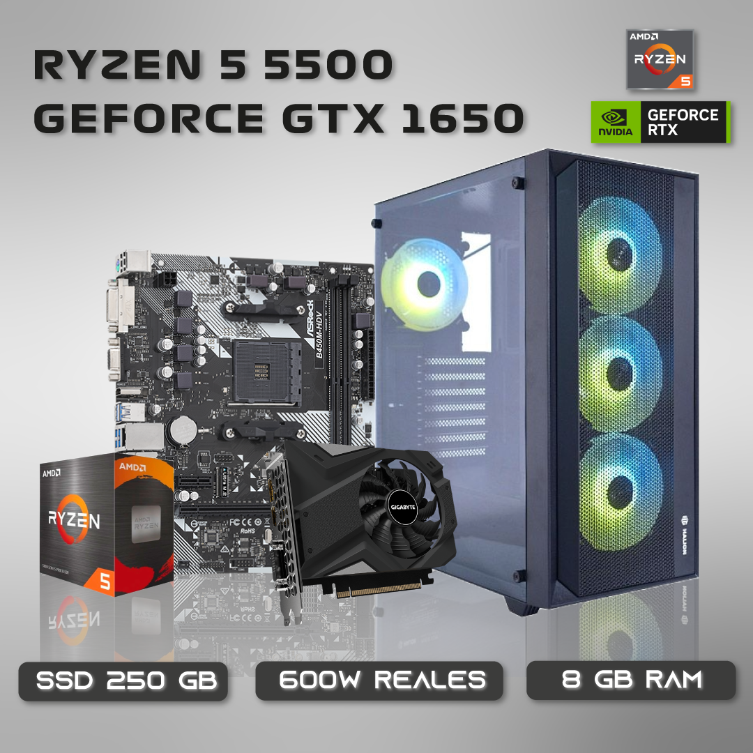 PC GAMER RYZEN 5 5500 + GTX 1650 OC 4GB