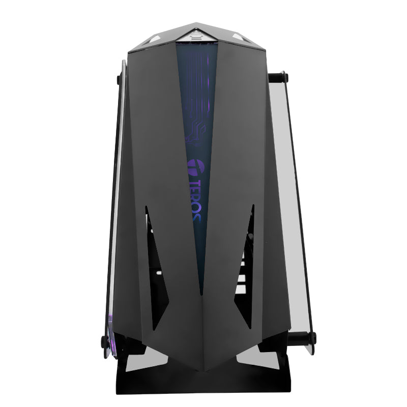 Case gamer TEROS TE-1314G, Mid Tower, USB 3.0 / USB 2.0, audio, ventilador ARGB, negro