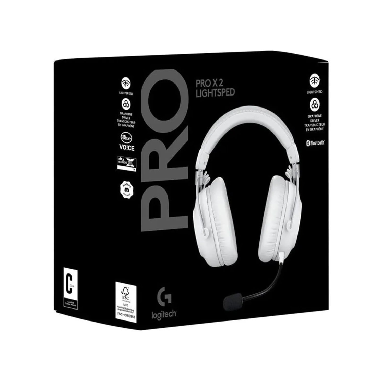 AUDIFONO C/MICROF. LOGITECH G PRO X 2 LIGHTSPEED WIRELESS / BT / 3.5 MM WHITE