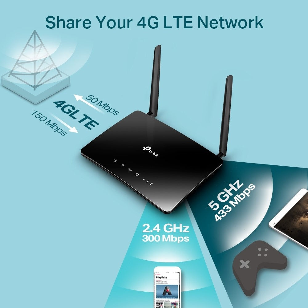 Router Tp-Link Archer MR400 4G LTE Inalámbrico Dual Band AC1200