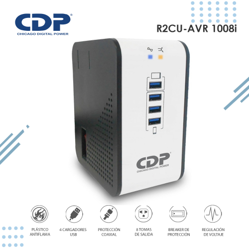 Estabilizador CDP R2CU-AVR1008i 1000Va/500W