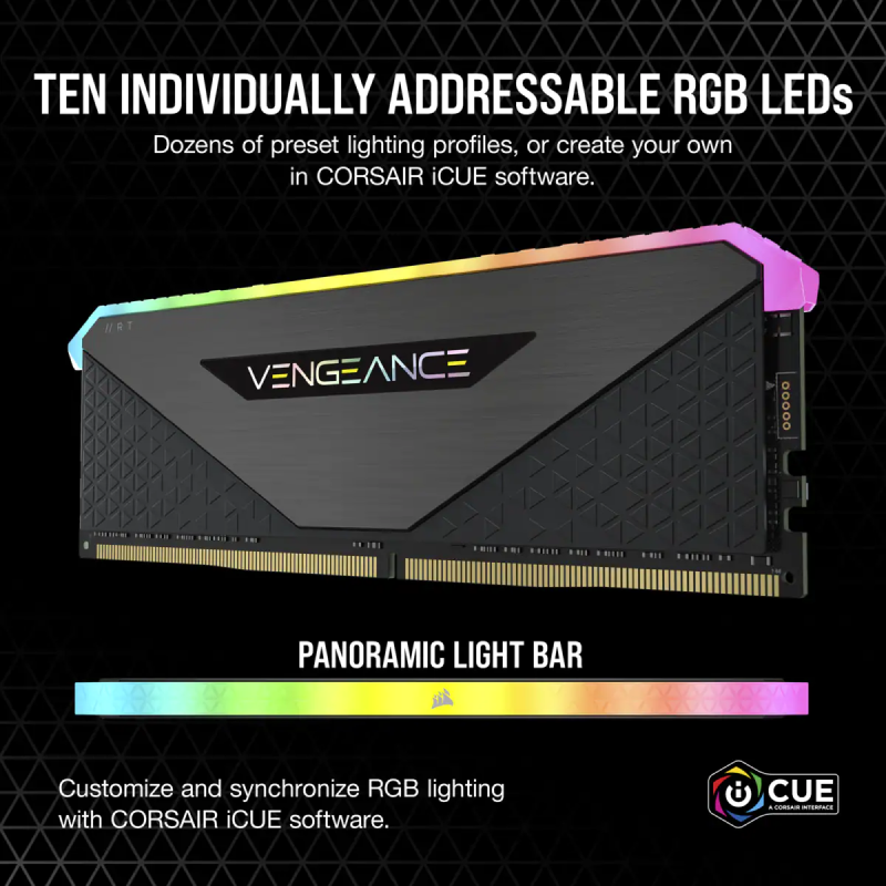 Mem. Ram Corsair Vengeance RGB RT 16GB (2x8) 3600 MHz