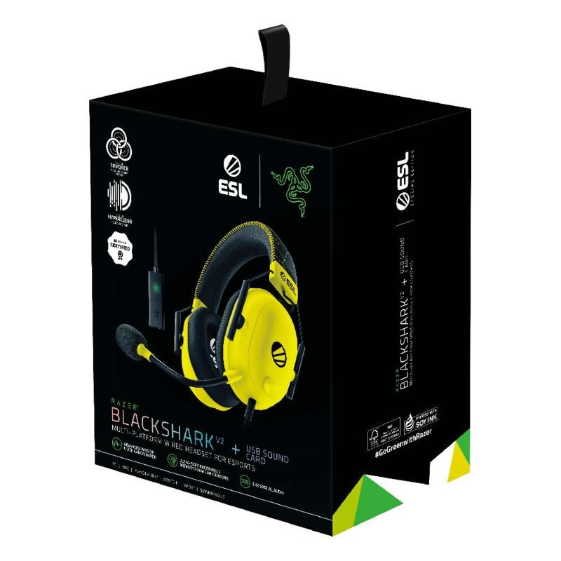 Auricular Razer BLACKSHARK V2 ESL ED. Multiplataforma THX Yellow