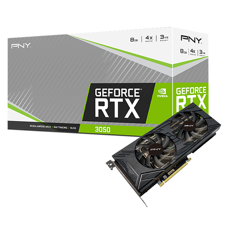Tarjeta de video PNY Uprising Geforce RTX 3050 8GB Dual Fan GDDR6