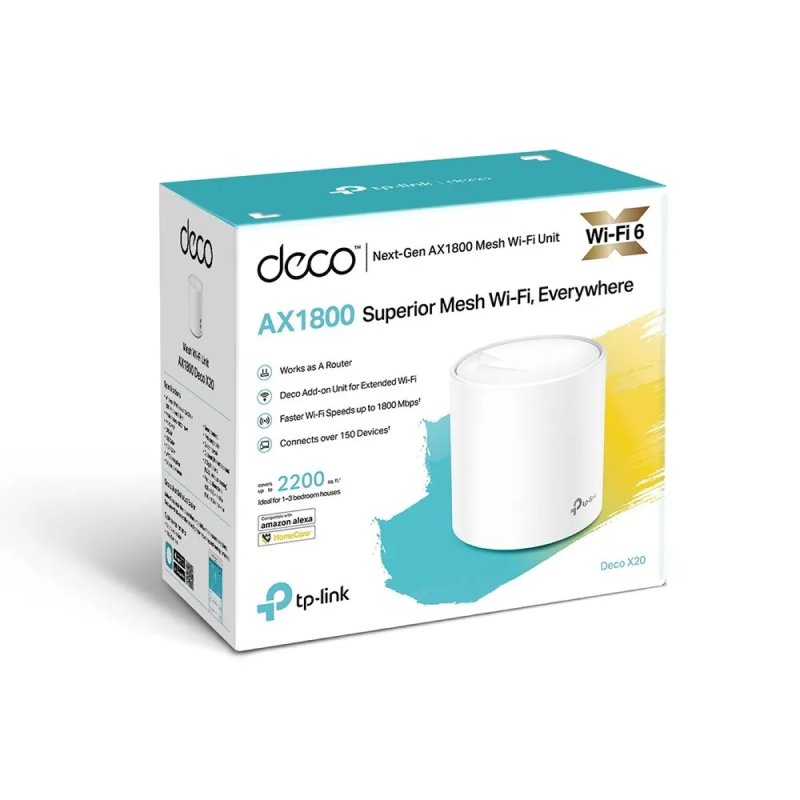 Sistema Wi-Fi Mesh Tp-Link Deco X20 1Pack AX1800
