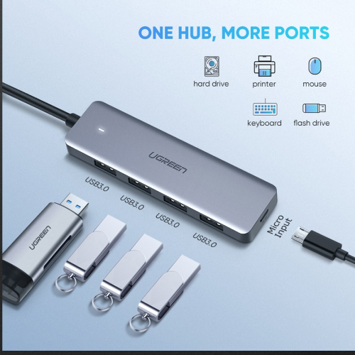 Hub Ugreen USB-C a 4 puertos USB 3.0