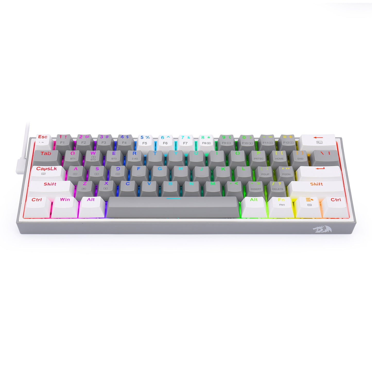 Teclado Redragon FIZZ PRO Wireless EN K616-RGB-GW GREY/WHITE