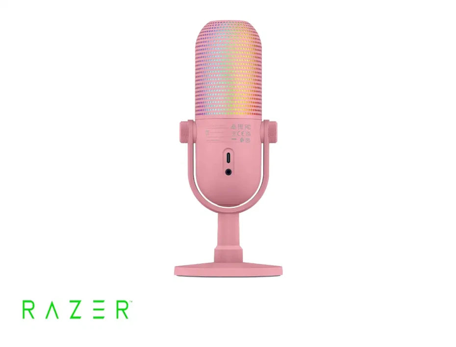 MICROFONO RAZER SEIREN V3 CHROMA USB STREAMING SUPERCARDIOIDE C/N SENSOR TOUCH SILENT QUARTZ