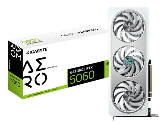 Tarjeta de video GIGABYTE GeForce RTX 5060 AERO OC 8G, 8 GB GDDR7, PCIe Gen 5.0
