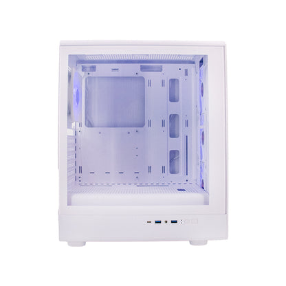Case sin fuente Gamer TEROS TE-1329G, ITX, M-ATX, ATX, 3.5" y 2.5", Blanco
