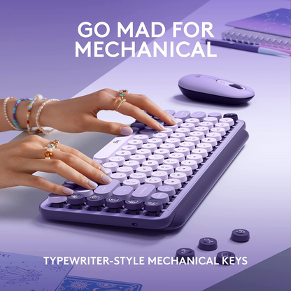 Teclado Logitech Pop Keys Multidispositivo Inalámbrico Cosmos Lavanda