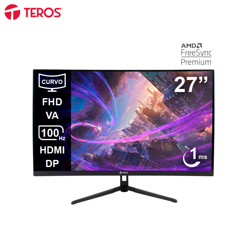Monitor curvo TEROS TE-2732S, 27" FHD, 100Hz