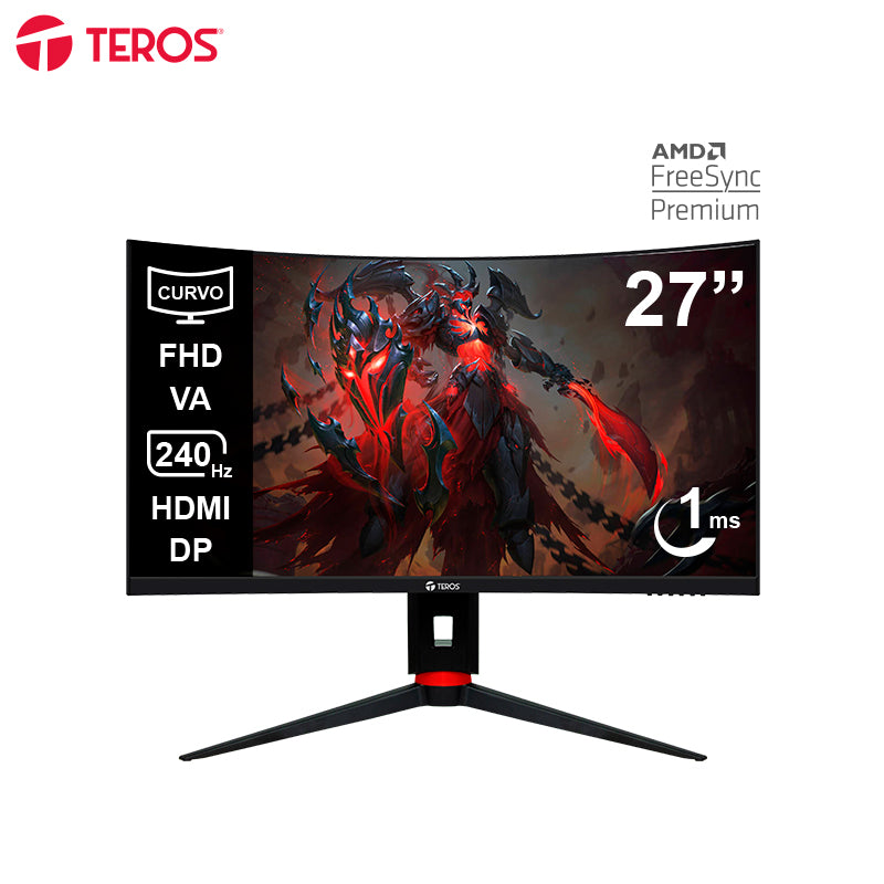 Monitor Curvo Gaming TEROS TE-2764G, 27" FHD VA, 240Hz