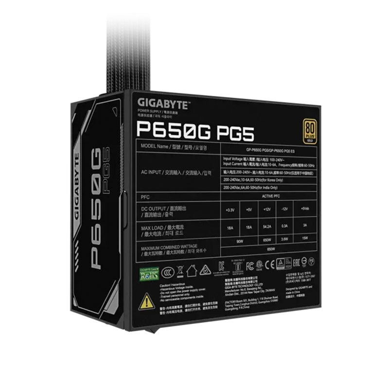Fuente de alimentación Gigabyte PSU GB P650G PG5 80+ GOLD