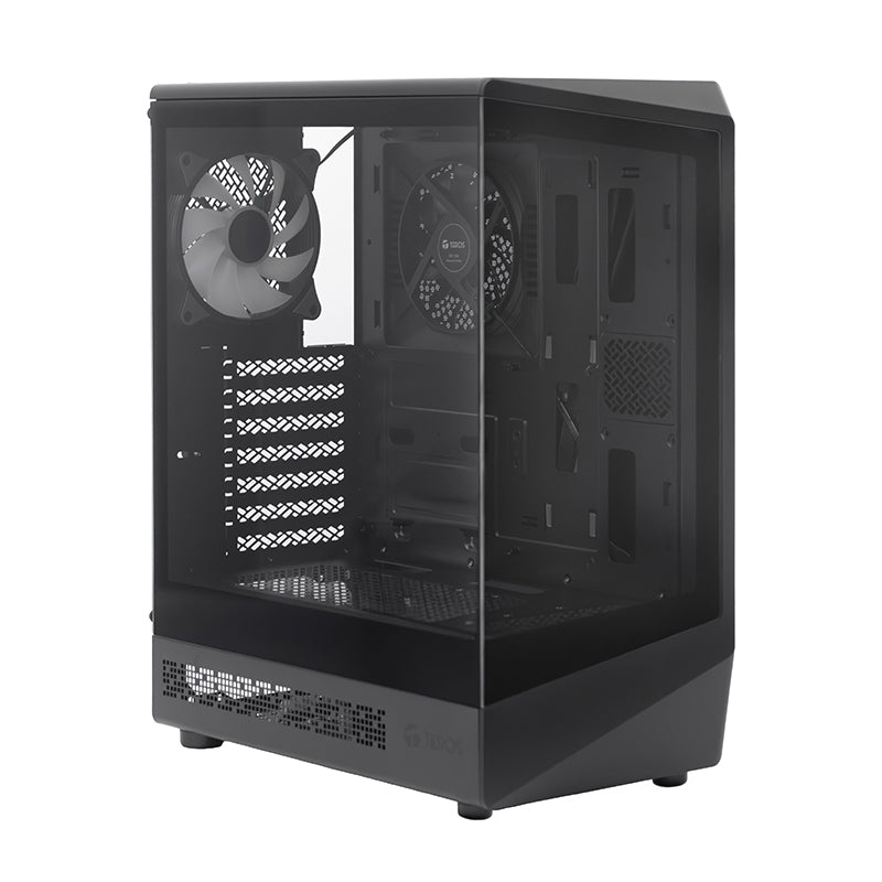 Case gamer TEROS TE-1321G, Mid Tower, USB 3.0 / USB 2.0, audio, ventilador ARGB, negro