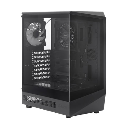 Case gamer TEROS TE-1321G, Mid Tower, USB 3.0 / USB 2.0, audio, ventilador ARGB, negro