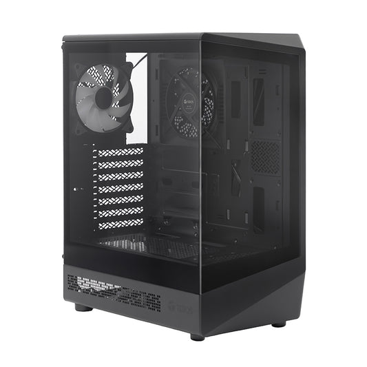 Case gamer TEROS TE-1321G, Mid Tower, USB 3.0 / USB 2.0, audio, ventilador ARGB, negro