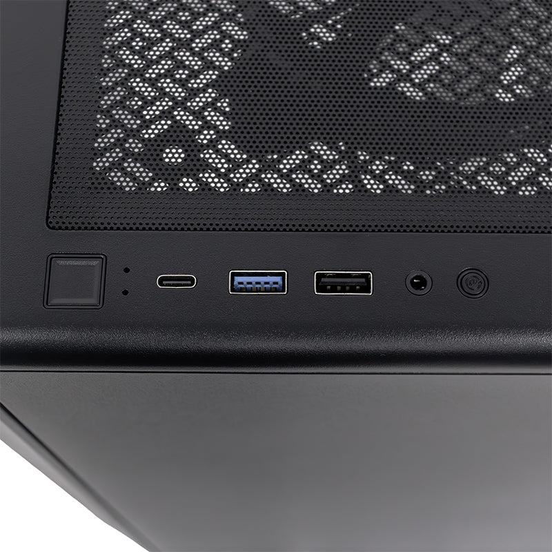 Case gamer TEROS TE-1321G, Mid Tower, USB 3.0 / USB 2.0, audio, ventilador ARGB, negro