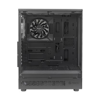 Case gamer TEROS TE-1321G, Mid Tower, USB 3.0 / USB 2.0, audio, ventilador ARGB, negro
