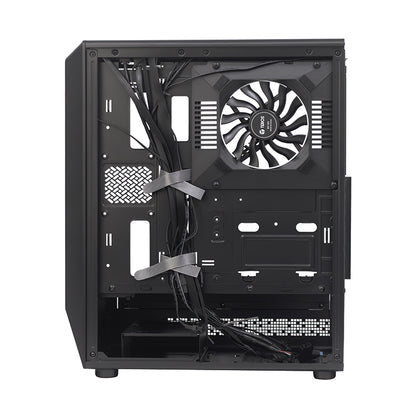 Case gamer TEROS TE-1321G, Mid Tower, USB 3.0 / USB 2.0, audio, ventilador ARGB, negro