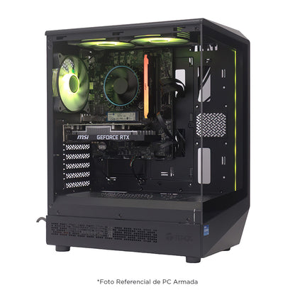 Case gamer TEROS TE-1321G, Mid Tower, USB 3.0 / USB 2.0, audio, ventilador ARGB, negro