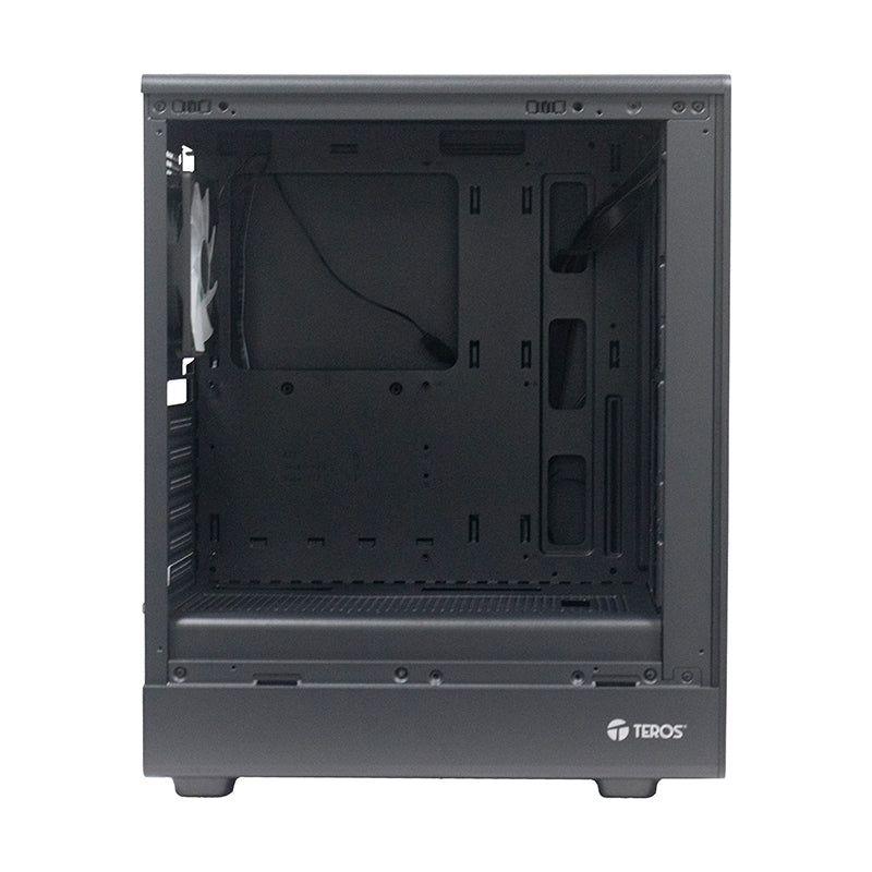 Case sin fuente gamer TEROS TE-1323G, ITX, M-ATX, ATX, 3.5" y 2.5", negro