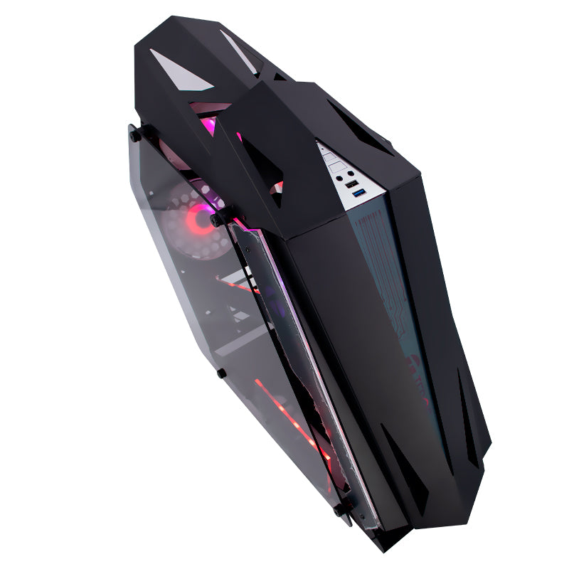 Case gamer TEROS TE-1314G, Mid Tower, USB 3.0 / USB 2.0, audio, ventilador ARGB, negro