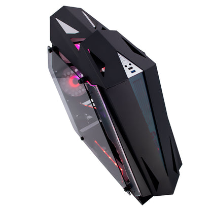 Case gamer TEROS TE-1314G, Mid Tower, USB 3.0 / USB 2.0, audio, ventilador ARGB, negro