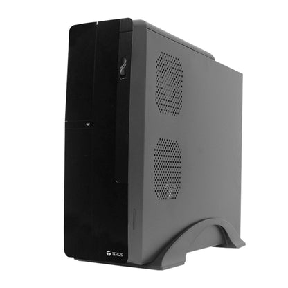 Case TEROS TE-1039S, Slim, 250 W, USB 3.0 / USB 2.0, audio HD, DVD, negro