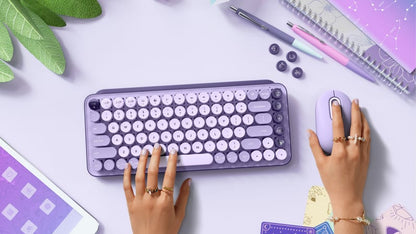 Teclado Logitech Pop Keys Multidispositivo Inalámbrico Cosmos Lavanda