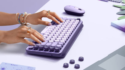 Teclado Logitech Pop Keys Multidispositivo Inalámbrico Cosmos Lavanda