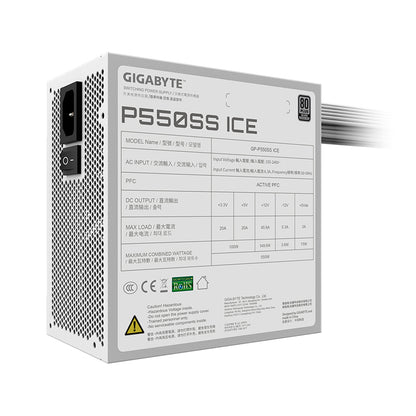 Fuente de alimentación Gigabyte P550SS ICE , 550W, 80 PLUS Silver, Formato ATX.