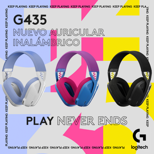 Auriculares Logitech G435 RGB Wireless con Microfono - Azul