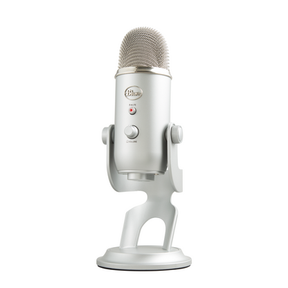 Micrófono Blue Yeti USB streaming Cardiode/ Omni/ Bi Led Silver