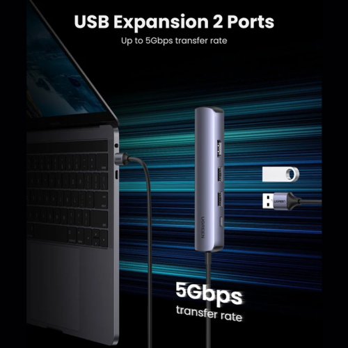 Hub Ugreen USB-C  5 en 1 Ultradelgado