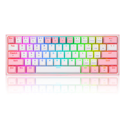 Teclado Redragon FIZZ PRO Wireless EN K616-RGB-WP WHITE/PINK