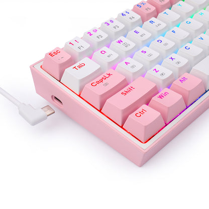 Teclado Redragon FIZZ PRO Wireless EN K616-RGB-WP WHITE/PINK