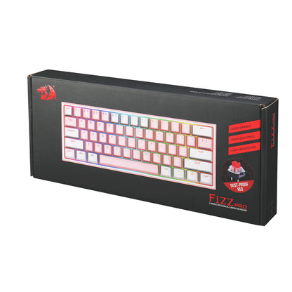 Teclado Redragon FIZZ PRO Wireless EN K616-RGB-PW PINK/WHITE